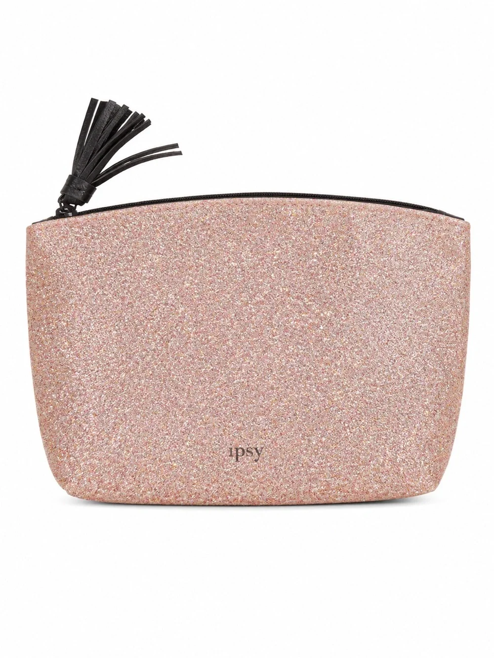 ipsy Pink Glitter Cosmetic Pouch with Tassel Zip May 2019
